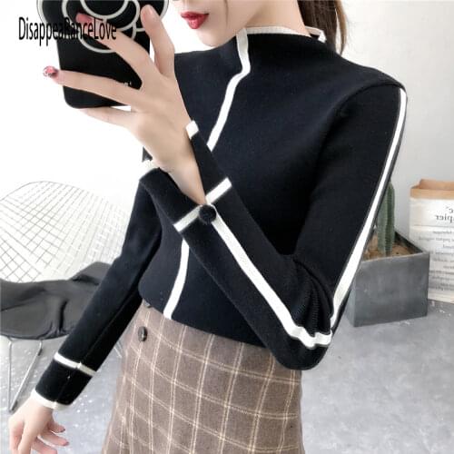 DisappeaRanceLove Women Turtleneck Pullover Sweater Soft Jumper Long Sleeve Autumn Winter 2020 Warm Thick Slim Fit Tops