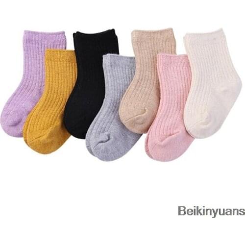1 piece / batch socks baby knit boy girl slip simple fashion socks cotton baby newborn children socks simple fashion style