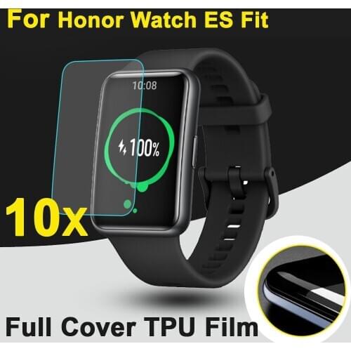 10pcs/lot Full Cover Soft TPU Protective Films For Huawei Honor Watch Fit ES HES-B19 Band Sport SmartWatch Screen Protectors
