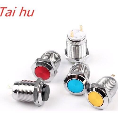 12mm Waterproof Momentary High Round Metal Push Button Switch Car Start Horn Speaker Bell Automatic Reset