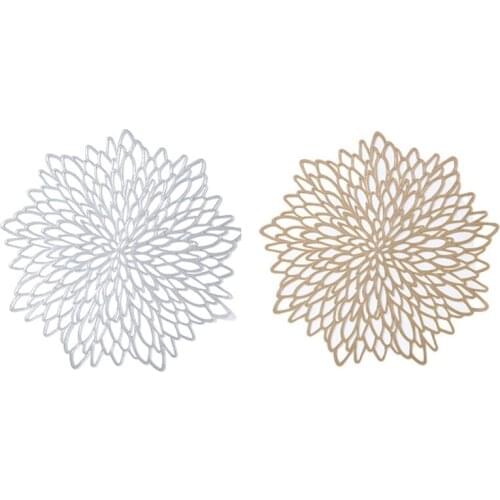 12Pcs Hollow Insulation Coaster Pads Table Bowl Mats Home Decor Heat Resistant Placemat For Dining Table-ABUX