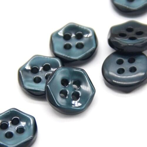 20pcs Green Star Irregular Sewing Shirt Resin Buttons For Clothing Children Hexagonal Decorative Handmade Accessories Wholesale