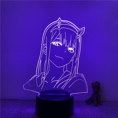 3D Lamp Anime Darling In The Franxx 02 Smiling Zero Two LED NightLight Figure 7 Colors Touch Table Bedroom Decor Night Light