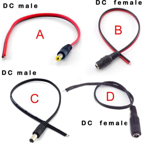 5pcs 12V DC Power Cable Male Female Plug Adapter Connector Adaptor for CCTV Camera Security System 5.5*2.1mm