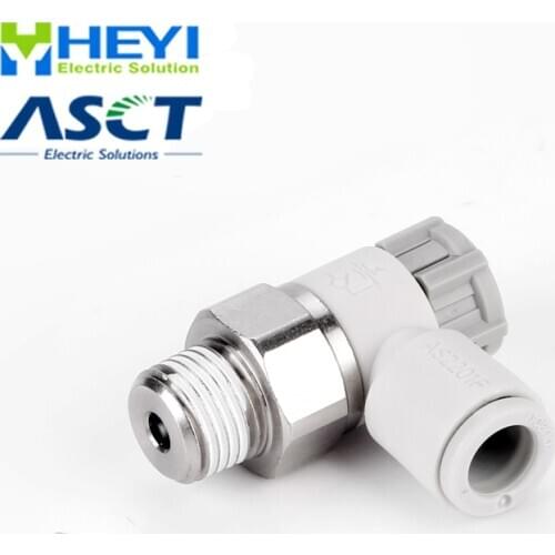 5PCS/bag ASxx01 throttle valve L type AS 6-12mm-1/4" 3/8" Air Flow Speed Control Valve Tube Pneumatic Push In Fittings