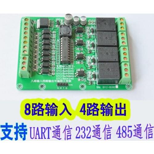 Eight input and four output STC MCU programmable relay industrial control board 8 in 4 out development system module