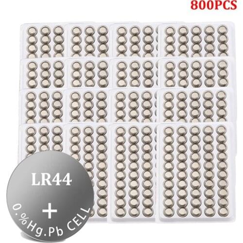 800PCS AG13 A76 LR44 1.5V Alkaline Battery 357A S76E G13 Button Coin Shaped Cell Batteria Button Batteries Drop Shipping