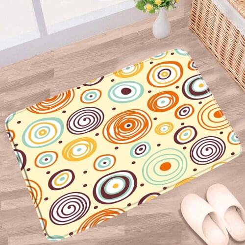 Doormat Abstract Geometric Circle Bathroom Mat Modern Simple Colorful Line Non-Slip Rugs Indoor Kitchen Entrance Aisle Carpets