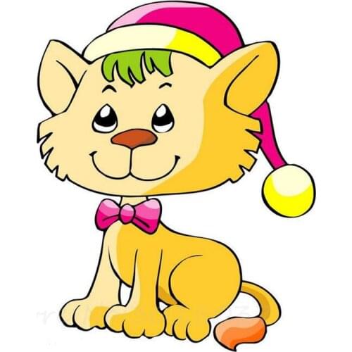 Diamant 5D Diy Diamond Painting Cross Stitch Cat In The Santa Hat Needlework Diamond Embroidery Full Diamond Decorative Stickers