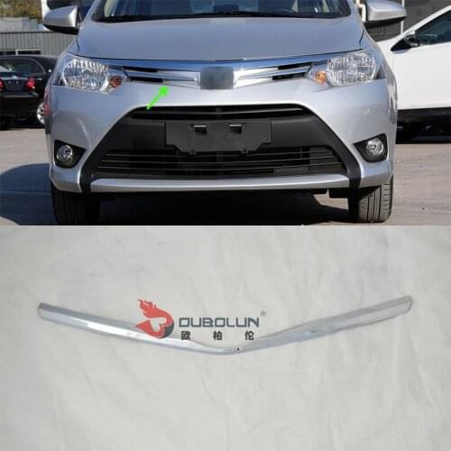 Car Accessories Exterior Decoration ABS Chrome Front Grille Decorative Frame Cover For Toyota Vios/Yaris Sedan 2014 Car-styling