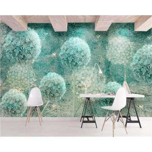 Beibehang Custom 3d wallpaper European retro abstract dandelion living room hotel cafe background wall decorative 3d wallpaper