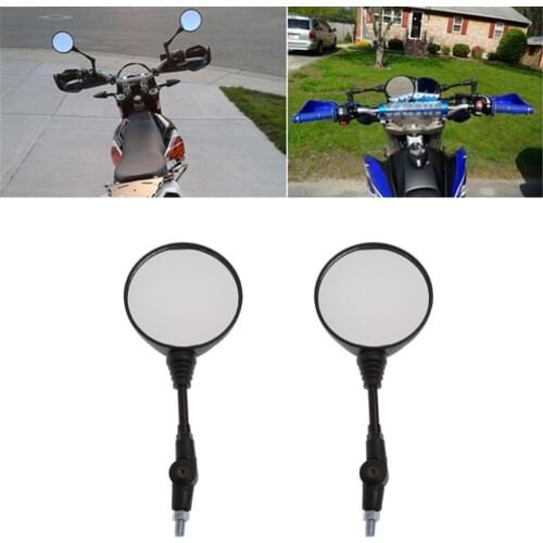 Universal 1 Pair Folding Motorcycle High QualityEasy to install black Side Rearview Dropship Thread Mirror10mm For Yamaha Honda