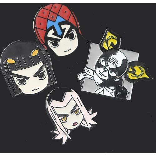 Anime JoJos Bizzare Adventure Pins Brooches Cartoon Dog IGGY Bruno Bucciarati Enamel Brooch Fans Bag Hat Costume Accessory
