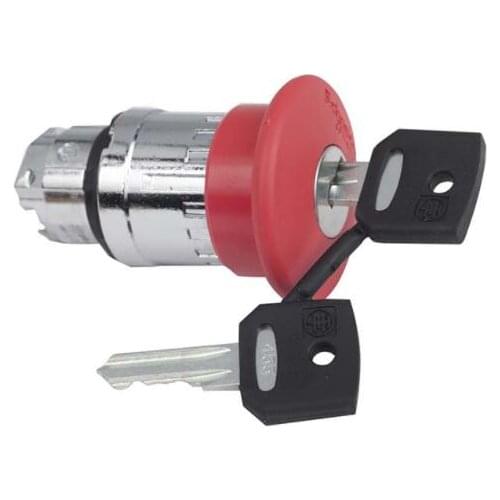 ZB4BS944 Emergency stop head, switching off, metal, red mushroom Ø40, Ø22, trigger latching key release