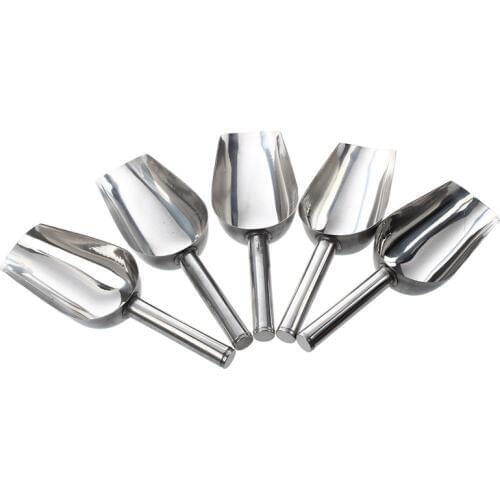 Hot 5Pcs Stainless Food Flour sugar confectionery Cereal Ice Shovel ZX002A