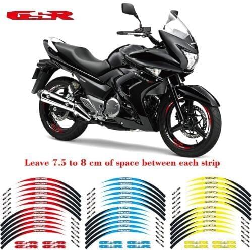 Hot sell Motorcycle front&Rear Edge Outer Rim Sticker 17inch Wheel Decals Reflective waterproof stickers For Suzuki GSR