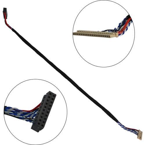 20Pin LVDS Cable DF14-D6 for LCD Controller Board 1ch 6 Bits 20 pins 1024x768 XGA 14.1 inch LTN141XF-L01 15 inch 13.3"
