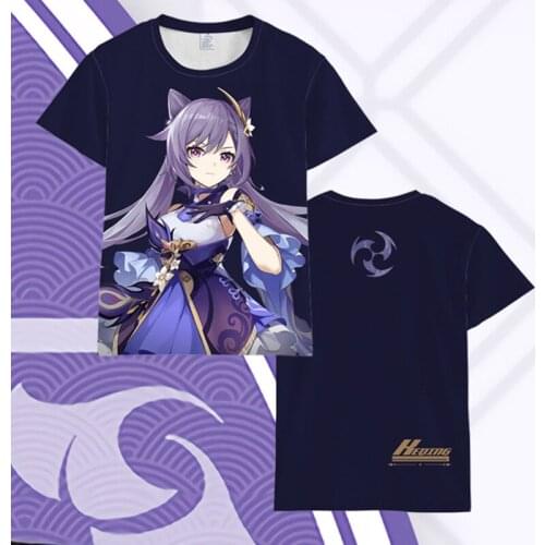 2021 Top Genshin Impact Summer Boys Girls O-Neck Short Sleeve Fashion Animation 3D Cartoon [T-Shirt]