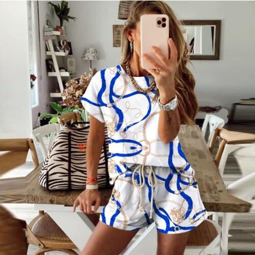 Summer Women Comfortable Cute Pajama Set Girl Print Pyjama Set Short Sleeve Sleepwear Suit Home Clothes For Girl Sets #T3G