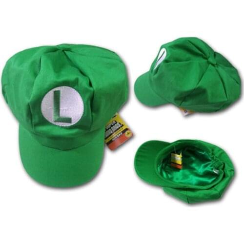 Mario Bros Cotton Caps Hat Red Mario and Luigi Cap 5 colors Anime Cosplay Halloween Costume Buckle Baseball Hats Caps For Adult