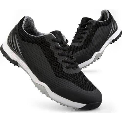 New Mens Golf Shoes Outdoor Breathable Sports Shoes Male Wear-Resistant Anti-Slip Lace-Up Golf Sneakers