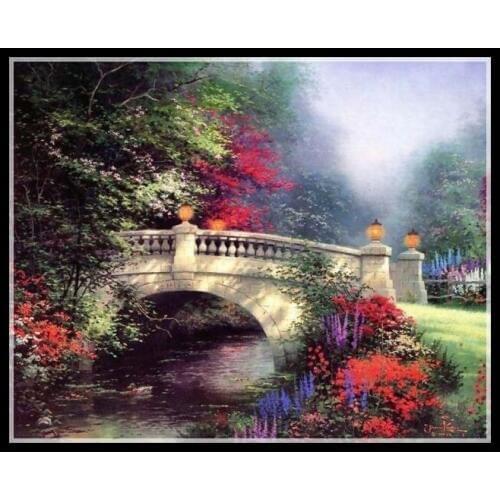 Golden panno,Needlework,Embroidery,DIY Landscape Painting,Cross stitch,kits,14ct spring Cross-stitch,Sets For Embroidery