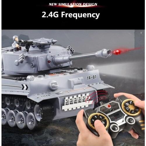 New Update Battle RC Tank 1:16 2.4G 47cm Large Size Remote Control Military Battle Tank With Smoke BB Bullet LED light Gift Toy