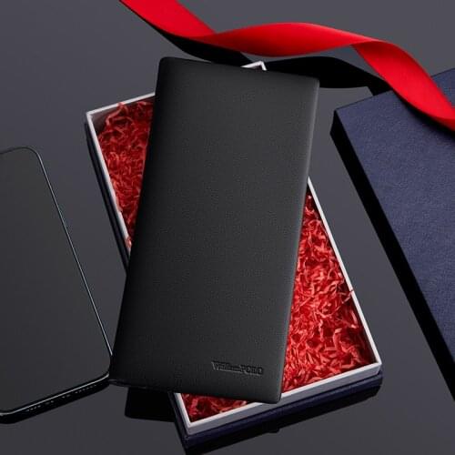 WILLIAMPOLO New Mens wallet long leather wallet fashion business wallet vertical folding wallet