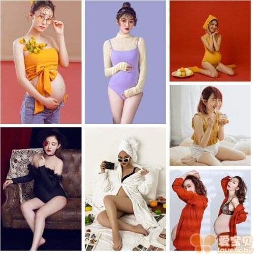 Maternity Clothes for Photo Shoot Pregnant Womens Photography Clothing Tops and Pants Summer Lovers Clothes