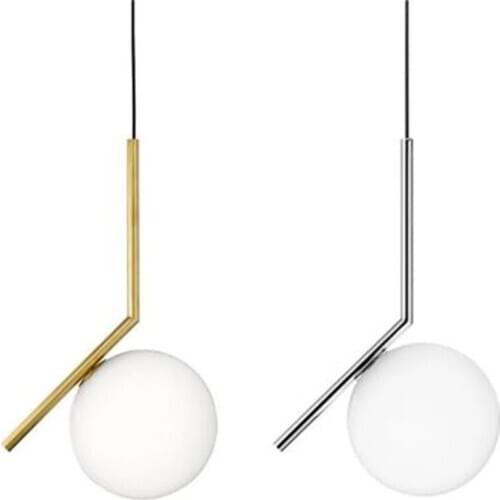 Nordic Pendant Light Glass Ball Lampshade Modern LED Pendant Lamp For Dining Room Bedroom Clothing Decoration Hanging Light