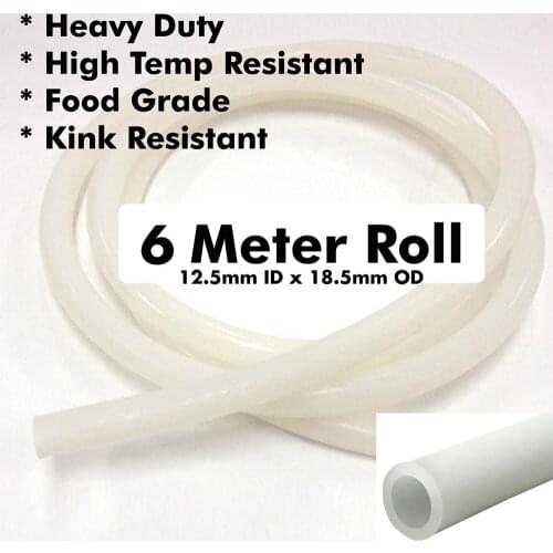 Heavy Duty Silicone Tube - 6m Roll (12.5mm ID x 18.5mm OD)