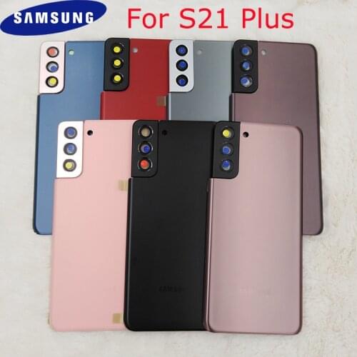 Samsung Galaxy S21 Plus S21+ G9960 SM-G996F Back Battery Cover Rear Door Housing Panel Case Replacement Parts & Camera Lens+Logo