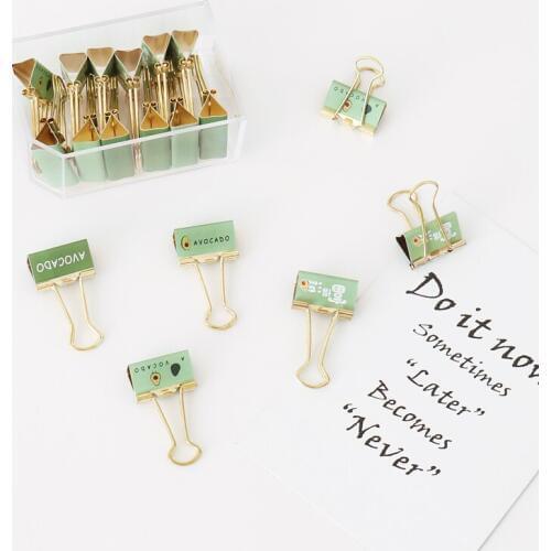 Avocado Clip 25mm Imitation Gold Office Stationery Ticket Clip Planner Clip Cute Clip Binder Paperclips Lot Paper Clips Metal