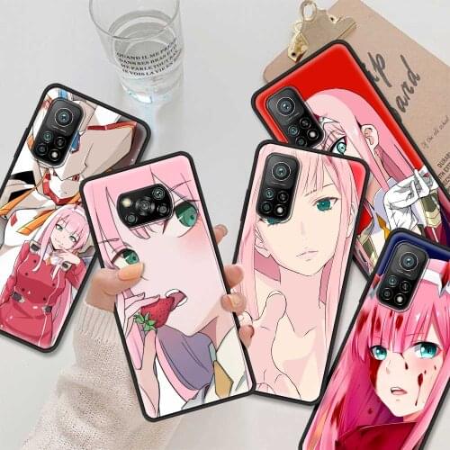 Zero Two Darling in the FranXX Anime Phone Case For Mi Poco X3 NFC Pro M3 F3 10 10t Lite Soft Black Bumper Fundas Smartphone