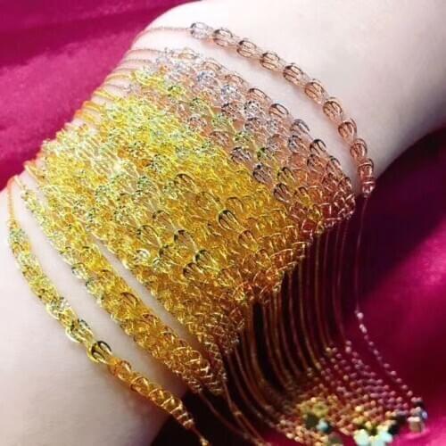 New Arrival NICE QUALITY Adjustable 18K Yellow Gold Bracelet Chain AU750 Jewelry Nice Womens Gift