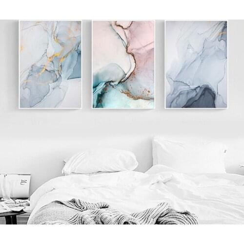 Liquid Trail Pastel Watercolor Abstract Wall Art Picture Canvas Painting Poster Print Wall Art Pictures Living Room Decoration