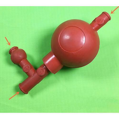 1Piece/lot Triple bulb aurilave blowing dust ball, Quantitative Pipettes Fillers, Three-way rubber suction bulb, bulb pipet pump