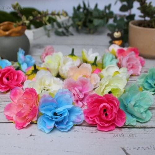 100 pieces lots Artificial Hibiscus Cherry Silk Flowers Heads Garland DIY Wreath Scrapbook wedding decoration B55