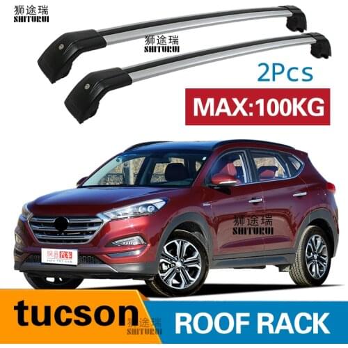 SHITURUI 2Pcs Roof Bars for Hyundai Tucson SUV 2015-2020 Aluminum Alloy Side Bars Cross Rails Roof Rack Luggage