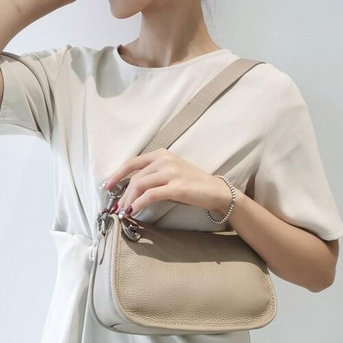 2021 Autumn And Winter Simple Practical Cow Leather Bag For Women Solid Color Luxury Fashion Trend Goddess Underarm Bag