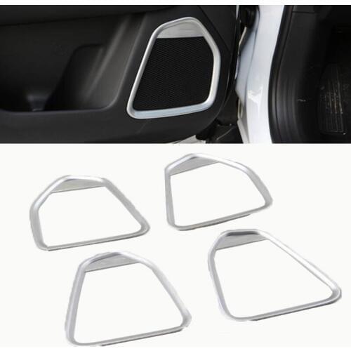 4x Shiny ABS Inner Car Door Sound Audio Speaker Cover Trim Car Styling Fit For Jeep Compass 2017