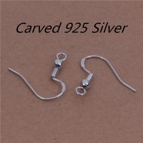 50pcs Ear Hook Earrings DIY Accessories Rhodium Color Plated Spring Korean 925 Silver Standard Plated Simple Thread