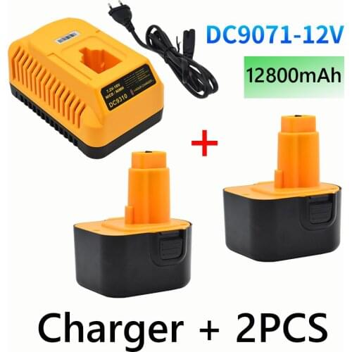 2021 12V 12800mAh Tool battery for Dewalt DE9074 DC9071 DE9037 DE9071 DE9075 DW9071 DW9072 DW9074 DC727 DC981 DW051+Charger