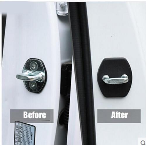 ACCESSORIES 4PCS FIT FOR HYUNDAI TUCSON TL 2015 2016 DOOR LOCK COVER BUCKLE CATCH PROTECTOR ARM CHECK CHECKER CASE CAP STICKER