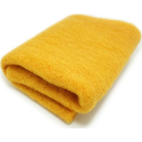 Free shipping wool Batt /semi-felting wool for needle felt, felting needle ,Spinning fiber, Photo props Apricot yellow