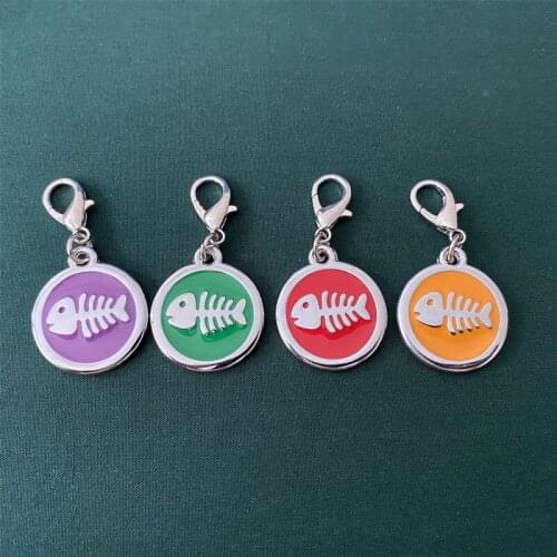 Free Shipping Pet Products 30*30MM Random Colors pet tags 600pcs/lot Fish Shaped Dog Name Tags Custom Dog Cat Tags