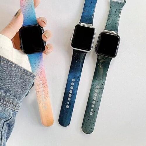 Suitable for Apple Watch 6 SE 5 40 38 42 44mm Colorful water drop glossy Strap for Iwatch series 4 3 5 6 Wristband accessories