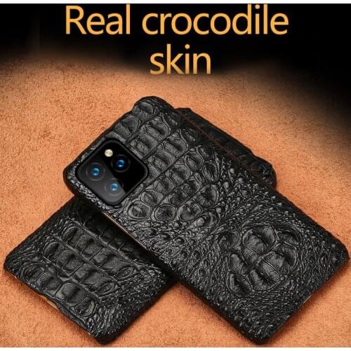 Crocodile Genuine Leather case For Iphone 12 pro max Original Luxury back cover For iphone 12 case 12 pro max xr xs max fundas