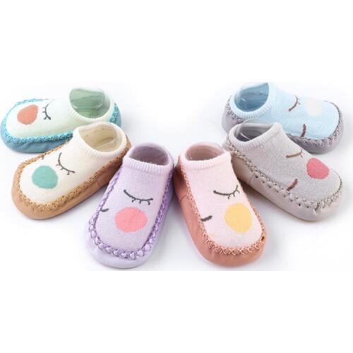 Fashion Baby Socks With Rubber Soles Infant Baby Girls Socks Anti Slip Newborn Baby Boys Socks Shoes Autumn Baby Floor Shoe