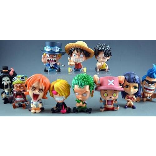 Action Figures Gk Q Kids Luffy Usopp Nami Sabo Luffy Ace Chopper Sanji Roronoa Zoro Childhood Ver. Pvc Anime Action Model Toy